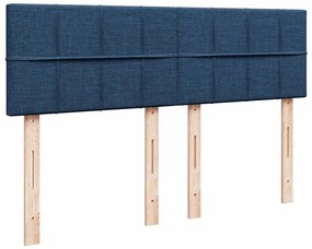 Cama com molas/colchão 140x190 cm tecido azul