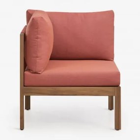 Módulo De Canto Para Sofá Modular De Jardim Em Madeira De Acácia Branson Terracota - Castanho Acácia - Sklum