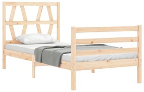 Estrutura de cama com cabeceira 90x200 cm madeira maciça