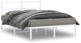Estrutura de cama com cabeceira 140x190 cm metal branco