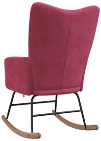 Cadeira de baloiço veludo vermelho tinto