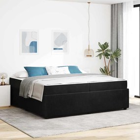 vidaXL Estrutura da Cama com colchão Preto 200 x 200 cm tecido