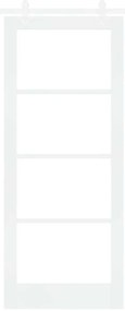 Conjunto de Porta Deslizante vidaXL com Conjunto de Ferragens Branco 8