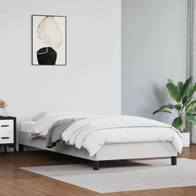 Estrutura de cama 80x200 cm couro artificial branco