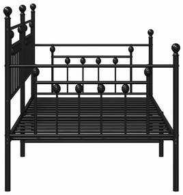Estrutura de Cama Dia vidaXL Preta 107x203 cm Aço