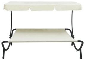 Espreguiçadeira de jardim com toldo branco nata