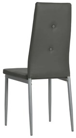 Cadeiras de jantar 4 pcs couro artificial cinzento