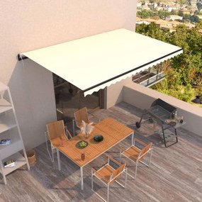 vidaXL Toldo retrátil automático 500x350 cm cor creme