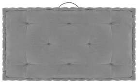 vidaXL Almofadão para móveis de paletes 73x40x7 cm algodão cinzento