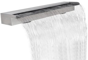 vidaXL Fonte para piscina retangular 150 cm aço inoxidável