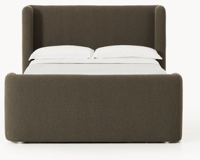 Cama boxspring em bouclé com espaço de arrumação Perla