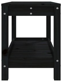 Banco de Jardim - 82,5x35x45 cm - Madeira de Pinho Maciça - Cor Preto