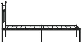 Estrutura de cama metal s/ colchão c/ cabeceira 75x190 cm preto