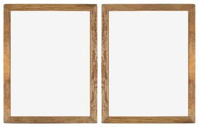 vidaXL Molduras 2 pcs 90x70 cm madeira recuperada maciça e vidro