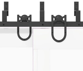 Kit de ferragens para porta deslizante 366 cm aço preto