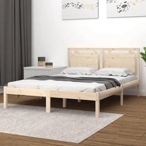 3105510 vidaXL Estrutura de cama dupla 135x190 cm madeira maciça