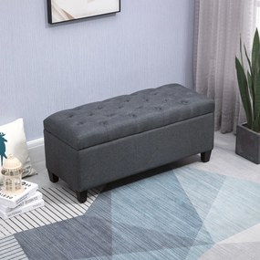 Banco com espaço de arrumação 100 x 40 x 44 cm ou para cama, baú de arrumação para sala, quarto e hall de entrada, cinzento escuro
