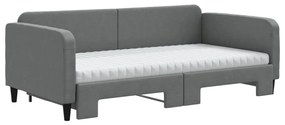 Sofá-cama c/ gavetão/colchões 100x200cm tecido cinzento-escuro
