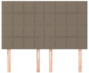 Cabeceira cama 4 pcs tecido 72x5x78/88 cm cinzento-acastanhado