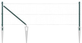 Conjunto de Postes de Cerca com Espeto 13 pcs Verde Ø32mm 60 cm