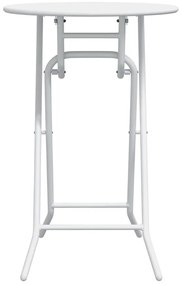 Mesa de Jardim Dobrável Branca Ø50x72 cm Aço