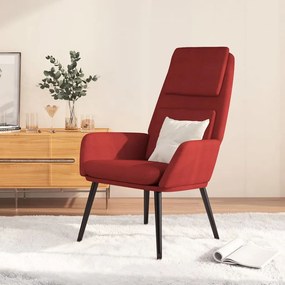 vidaXL Cadeira de descanso tecido vermelho tinto