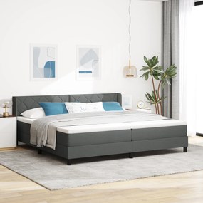 Cama Box Spring vidaXL com Colchão Cinza Escuro 200x200 cm Tecido