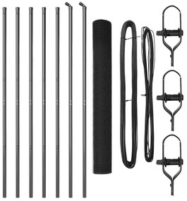 Conjunto de Postes de Cerca de Metal Conjunto de 2 Cinza