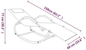 Espreguiçadeira baloiço aço e textilene cinzento