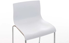 Banco de bar Hoover em plástico e com estrutura cromada 43 x 100 x 48 cm Branco