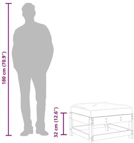 Apoio de pés p/ jardim c/ almofadão pinho maciço branco