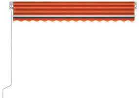 Toldo retrátil manual com LED 300x250 cm laranja e castanho