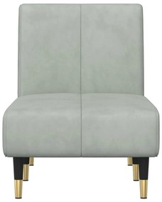 Chaise longue veludo cinzento-claro