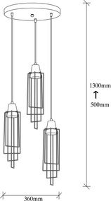 Candeeiro Chandelier Wire – Preto – 36 x 36 cm