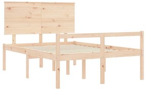 Cama para idosos com cabeceira 140x190 cm madeira maciça