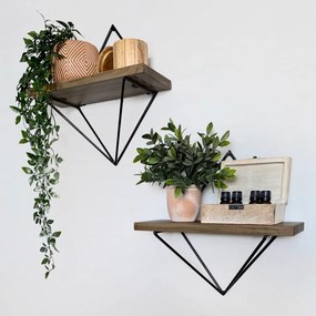 Prateleira Decorativa de Madeira Wr046 – Nogueira Preto – 30x30x14 cm
