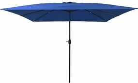 vidaXL Guarda-sol de Jardim Azul 295 x 295 x 245 cm Poliéster, Aço