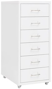 vidaXL Arquivador móvel 28x41x69 cm metal branco