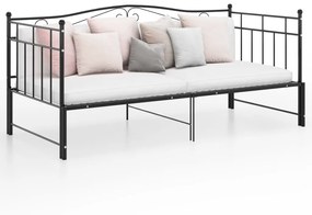 324782 vidaXL Estrutura sofá-cama de puxar 90x200 cm metal preto