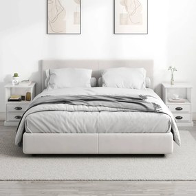 Mesas de cabeceira 2 pcs 43x36x60 cm branco brilhante