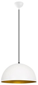 Candeeiro de Teto Sivani – Branco e Dourado – Diâmetro 40 cm