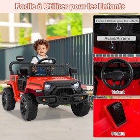 Carro elétrico infantil 12V caminhão de bombeiros, 4 rodas antiderrapantes com pá extintor de incêndio escada capacete de segurança verde