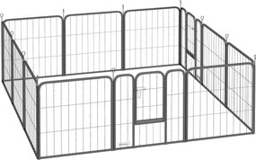 PawHut Parque para Cães com 12 Painéis, 60 cm de Altura, com Portas, para Interior e Exterior, Preto | Aosom Portugal