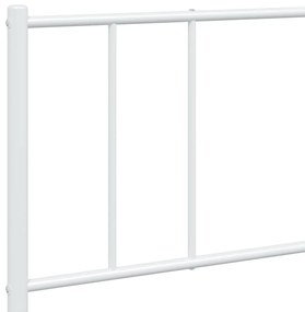 Estrutura de cama com cabeceira e pés 183x213 cm metal branco