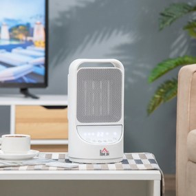 Aquecedor Cerâmico Portátil 2 Níveis de Potência 1000W/2000W com Controle Remoto Temporizador de 12h 3 Modos de Aquecimento e Oscilação de 45° Silenci