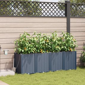 vidaXL Vasos de Jardim Cinzeto 160 x 40 x 52 cm Aço