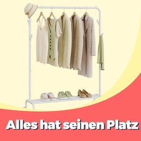 Cabide guarda roupa com rodas de 41 x 103,5 x 155 cm branco