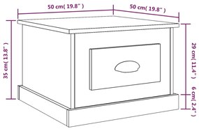 Mesa de centro 50x50x35 cm derivados de madeira carvalho sonoma