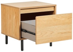 Mesa de cabeceira com 1 gaveta cor de madeira clara NIKEA Beliani