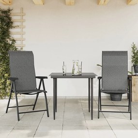 vidaXL Cadeiras de jardim dobráveis 2 pcs vime PE cinzento